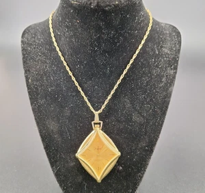 Sheffield Vintage Ladies Pendant Diamond Shaped Watch Gold Tone with Necklace - Picture 1 of 6