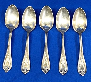 1847 Rogers Bros OLD COLONY Tea Spoons Antique Silverware XS Triple Lot of 5 - Picture 1 of 4