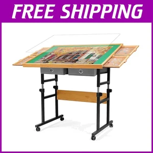 Portable Puzzle Table with Wheels, Drawers & Cover - Picture 1 of 8