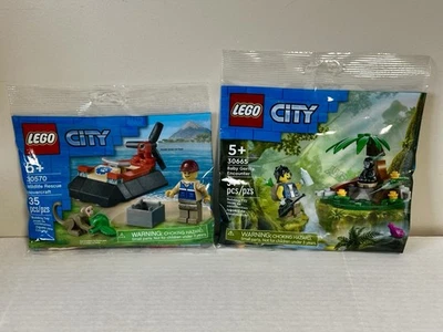 LEGO CITY 30570 Avión de Rescate de Vida Silvestre Mono y 30665 Bebé Gorila Encuentro Foto 1 de 3