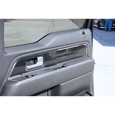 ACC Front Door Panel Inserts Trim fits 2010-14 Ford F-150 Raptor-Deluxe C-Fiber - Imagem 1 de 4