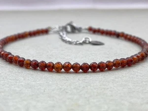 AAA++ Red Garnet Faceted Round 2MM Tiny Gemstone Beads Beautiful Bracelet 6-8" - Picture 1 of 12