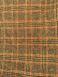 Fabric wool 52 inches wide by 36 inches brown gold plaid - Picture 1 of 4