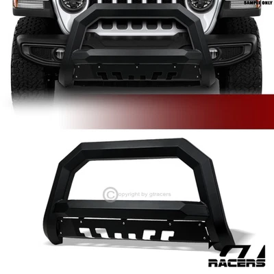 For 2018-2023 Jeep Wrangler JL/Gladiator JT Matte Blk AVT Angular Bull Bar Guard - Image 1 of 4