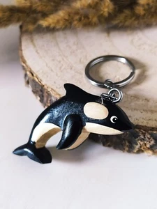 Holz Orca Anhänger | Orca Schlüsselanhänger | Holz Geschenk | Orcafan Geschenk - Bild 1 von 7