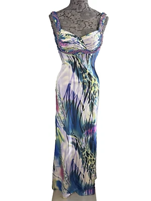 NWOT Sean Collection Cutout Back Multi Color Beads Satin Dress/Gown Size 2 - Image 1 of 4