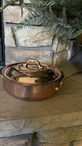 Stamped 8” MAUVIEL 1830 French Copper Dehillerin Sauce Pan Pot + Lid - NEW - Picture 1 of 15