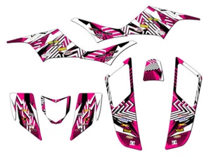 All Years KFX 700 MAYHEM Pink Senge Graphics Kit Compatible with Kawasaki - Picture 1 of 7
