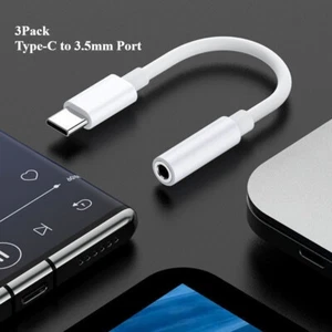3x USB-C Type C to 3.5mm Port Aux Jack EarHeadphone Adapter for Samsung S23 S21 - Picture 1 of 7