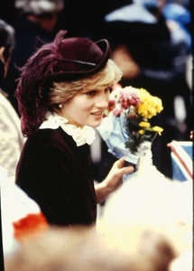 PRINCESS DIANA During Royal Tour of Wales - Original Vintage 35mm Slide - 1980's - Picture 1 of 2