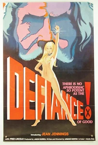 rare original DEFIANCE 1975 adult x-rated s&m porno sex movie 1sh poster 27x41" - Imagen 1 de 12