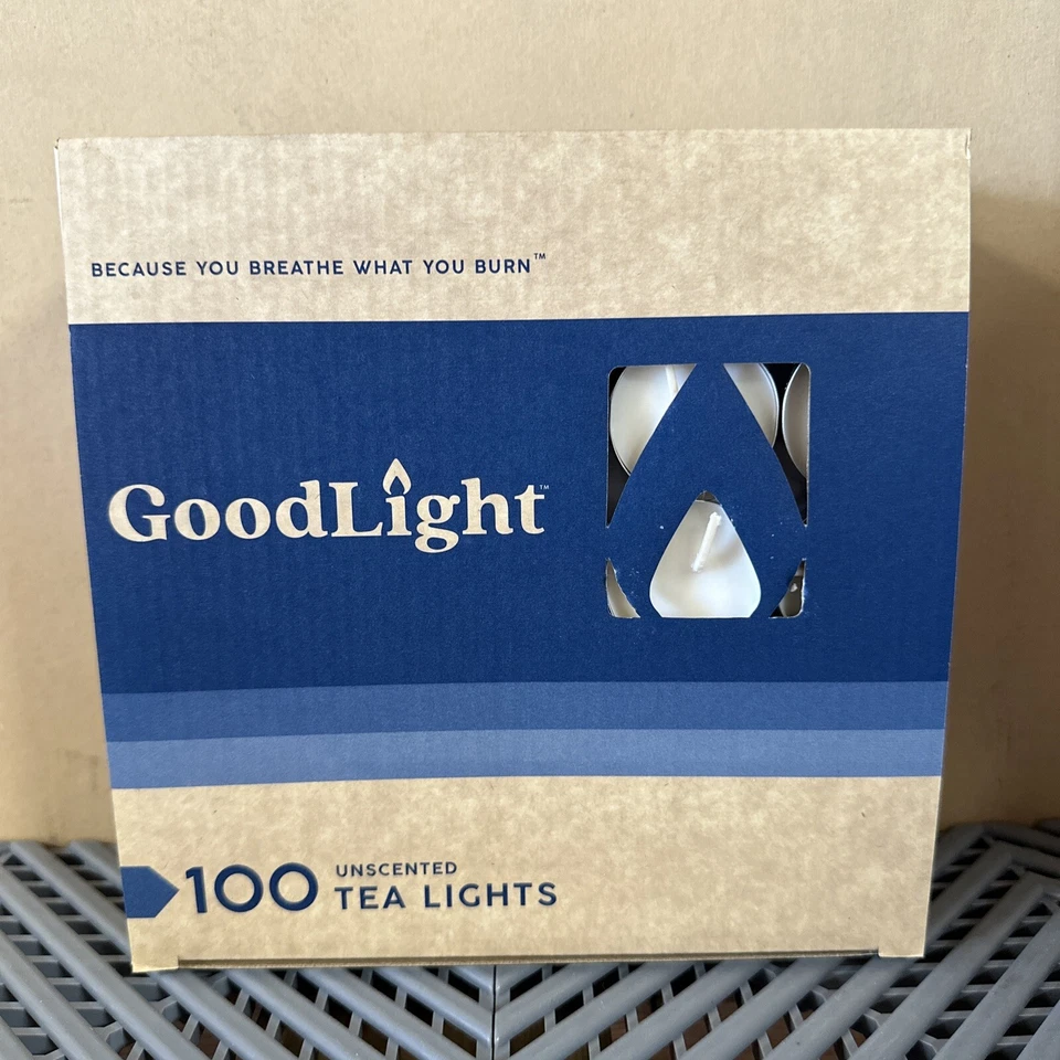 GoodLight Natural Candles Tea Lights Unscented 100 Count 680443010080