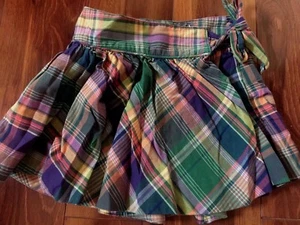 girls RALPH LAUREN PLAID SKIRT wrap SCHOOL CASUAL cute GREEN NAVY PINK size 5 - Picture 1 of 2