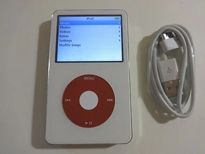 APPLE  IPOD  CLASSIC  5TH GEN.  CUStOM  WHITE/RED  30GB...NEW BATTERY... - Picture 1 of 7