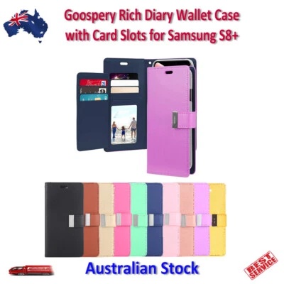 Estuche tipo billetera Mercury Goospery Rich Diary con ranuras para tarjetas para Samsung Galaxy S8+ Foto 1 de 4
