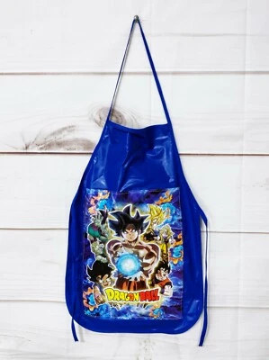Dragon Ball Boys Kids Blue Vinyl Bib Apron Cooking Crafts Handmade - Image 1 of 4