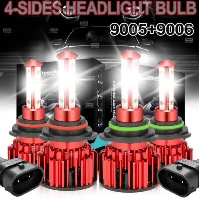 9005 9006 Kit Faros LED Combo Bombillas 6500K Alto Bajo Haz Súper Blanco Brillante Foto 1 de 4