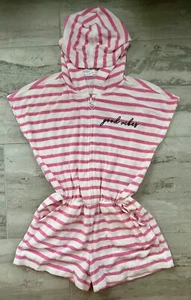 Gap Kids M Girls French Terry Pink & White Striped Swimsuit Cover Up. Good Vibes - Picture 1 of 3