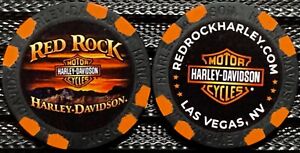 Red Rock Harley-Davidson® in Las Vegas, NV Collectible Poker Chip Black/Orange