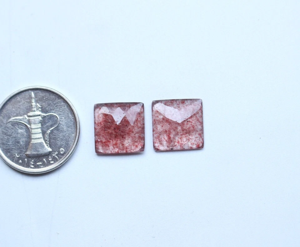 Fresa Cuarzo Facetado Piedras Preciosas Corte Rosa Cabina Suelta Fabricación Joyería 13.5X13.5MM Foto 1 de 4