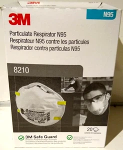 1 Caja De 20 3M 8210 N95 Máscara Antipolvo Respirador de Partículas Desechable - Imagen 1 de 5
