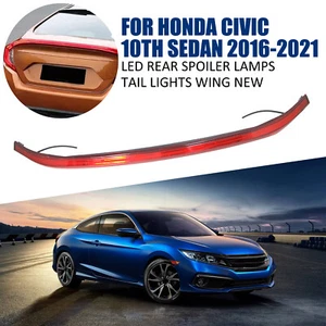 New LED Rear Spoiler Lamps Tail Lights Wing For Honda Civic 10Th Sedan 2016-2021 - Picture 1 of 19
