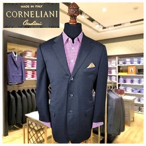 Corneliani Italy Slim Fit Extrafine Virgin Wool Blazer Gray 44R Sport Suit Coat - Picture 1 of 17
