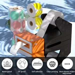 2" Round Direct Thermal Labels Blank Stickers Name Tags Barcode DIY 750/Roll - Picture 1 of 19