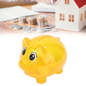 (Small)Cartoon Piggy Bank For Kids Transparent Plastic Money Saving Box With