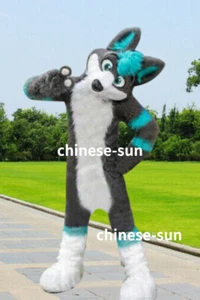 Long Fur Husky Dog or Fox Mascot Costume Fursuit Halloween Suit Cosplay #078 - Picture 1 of 1