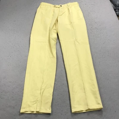 Pantalones Incotex Para Hombre 34x33 Amarillo Chinolino Mezcla de Lino Informal Chino Verano Foto 1 de 4