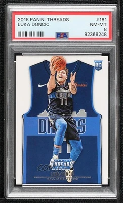 2018-19 Panini Threads Rookies Statement Jersey Luka Doncic #181 PSA 8 Rookie RC - Image 1 of 2