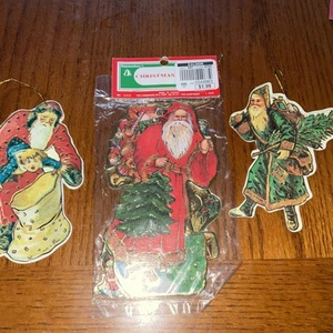 Vtg Christmas Commodore Cardboard Ornaments 1987 Set 3 New Plus 2 - Picture 1 of 9