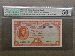 Ireland - 10 Shilling Note - Pick 56d - 1957-1959 - PMG 50 NET - Picture 1 of 6
