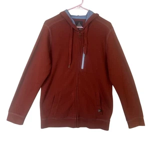 Prana Herren Medium Hoodie mit durchgehendem Reißverschluss Bio-Baumwollmischung weinrot gebraucht, in einwandfreiem Zustand - Bild 1 von 9