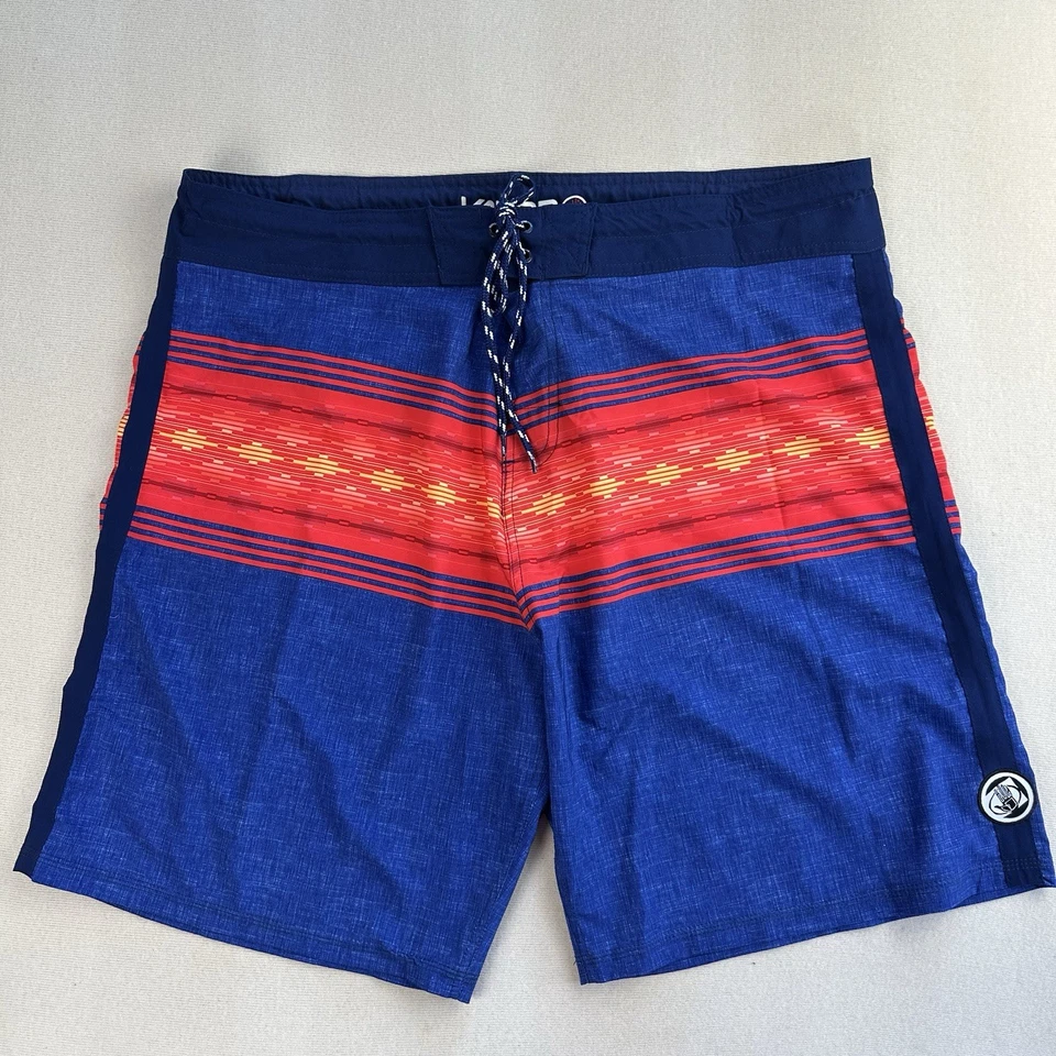 Body Glove Vapor Hombre Board Shorts Talla 40 Azul Naranja Y2K Geométrico Colorblock Foto 1 de 4