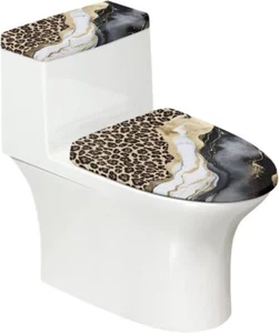 Toilet Lid Tank Protector Covers Set of 2, Brown Leopard Marble Print - Picture 1 of 6