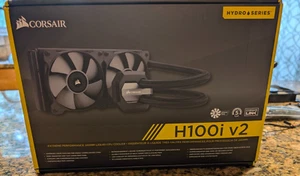 Corsair Hydro Series H100I V2 CPU Cooler/ Fans at 2435 RPM Intel/ AMD *** Parts - Photo 1/11