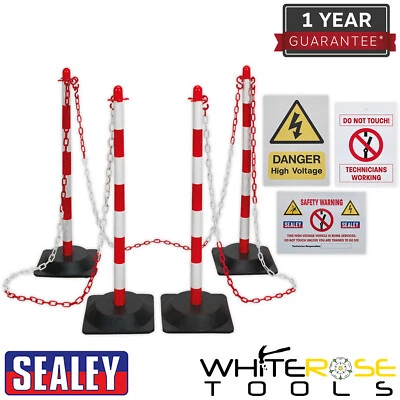 Sealey Exclusion Zone Kit Safety Post Chain Warning Sign - Image 1 of 4