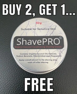 ShavePRO Organic Coconut Conditioning Shaving Cream, Suitable for Sensitive Skin - Picture 1 of 6