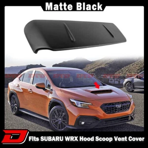 25 Fits SUBARU WRX 5th DTO Look Front Hood Scoop Vent Cover Painted Matte Black - Picture 1 of 5