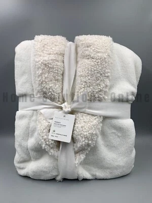 Pottery Barn плюшевый искусственного меха отделки унисекс халат слоновой кости маленький #9922 - Изображение 1 из 4