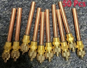 50Pcs Service/Access Valve 1/4" SAE *1/4" OD *2.50" Stem Core AC Refrigeration - Picture 1 of 11