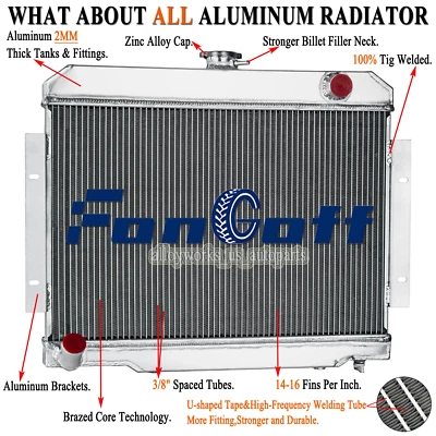 Подходит для Jeep CJ5 CJ6 CJ7 1972-1986 годов выпуска; 1981-1985 годов выпуска скремблерный радиатор 3,8/4,2/5,0 л 4-ядерный - Изображение 1 из 4