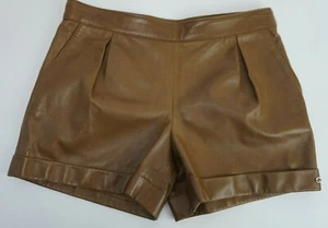Gucci Kids Girls Brown Leather Shorts GG Logo Size 8 Years - Picture 1 of 6