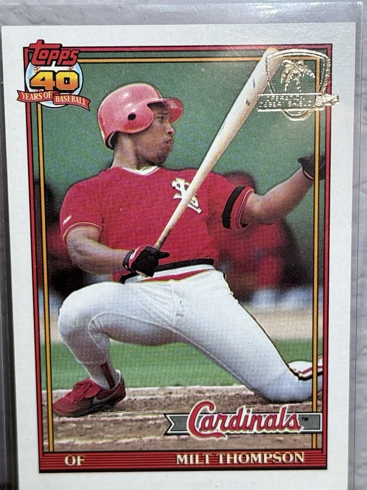 1991 Topps Operation Desert Shield #63 Milt Thompson St. Louis Cardinals NM 2 - Image 1 of 2