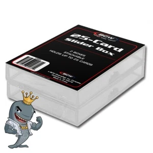 (Paquete de 6)(12 en total) Caja de plástico deslizante de 25 tarjetas BCW para tarjetas coleccionables ENVÍO GRATUITO - Imagen 1 de 1