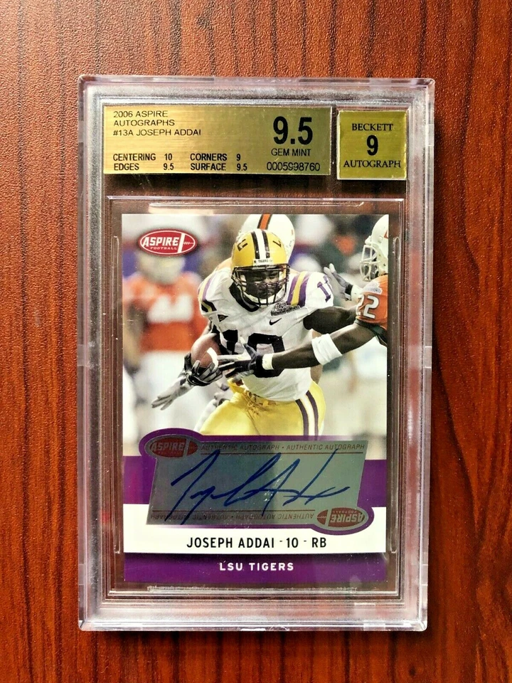 2006 Aspire JOSEPH ADDAI Autograph Rookie Card RC BGS 9.5 w/ 10 9 AUTO LSU - Image 1 of 3