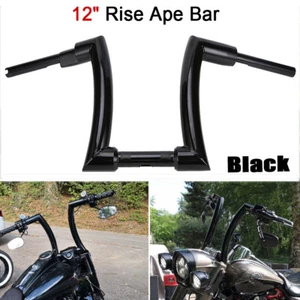 Manillar de suspensión de 12" para Harley Touring Road Glide Road King Softail negro - Imagen 1 de 11