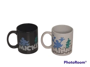 Disney Mickey Minnie Mouse Coffee Mugs Tea Cups Lot of 2 - Picture 1 of 8